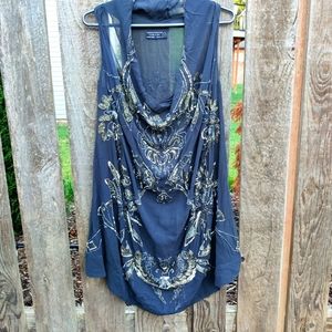 All Saints beaded dress, size 10, grey